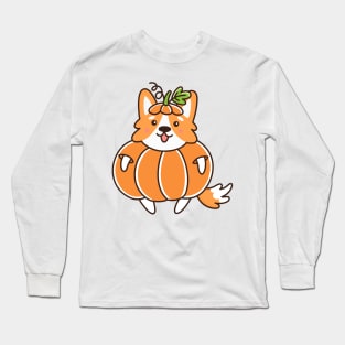 Cute corgi dog - pumpkin Long Sleeve T-Shirt